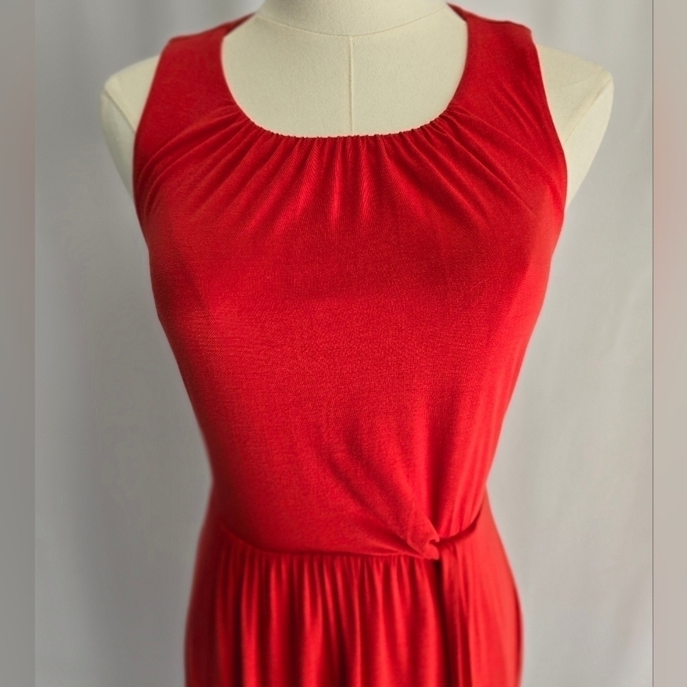 Simply Vera Vera Wang Sleeveless Orange Dress Waist & Neckline Gathers Sz. XS - Picture 7 of 11